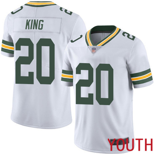 Green Bay Packers Limited White Youth #20 King Kevin Road Jersey Nike NFL Vapor Untouchable